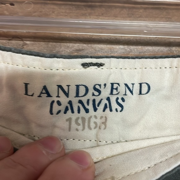 Lands’ End Canvas 1963 size 0 gray pleated mid-rise straight legged chino pants - Picture 8 of 12